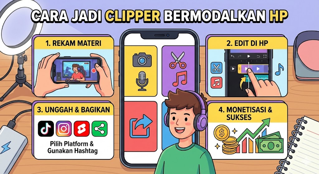 Cara Jadi Clipper Streamer Sukses Hasilkan Cuan Modal HP