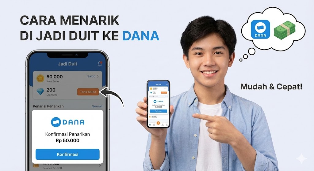Cara Menarik Koin Emas dan Diamond di Aplikasi Jadi Duit ke DANA